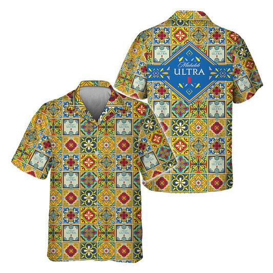 Michelob Ultra Azulejo Inspired Hawaiian Shirt - VinoVogue.com