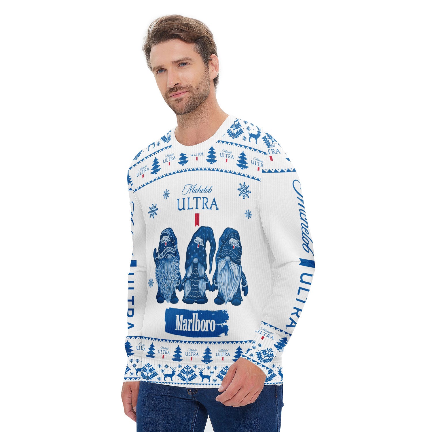 Michelob Ultra Christmas Gnomies Ugly Sweater