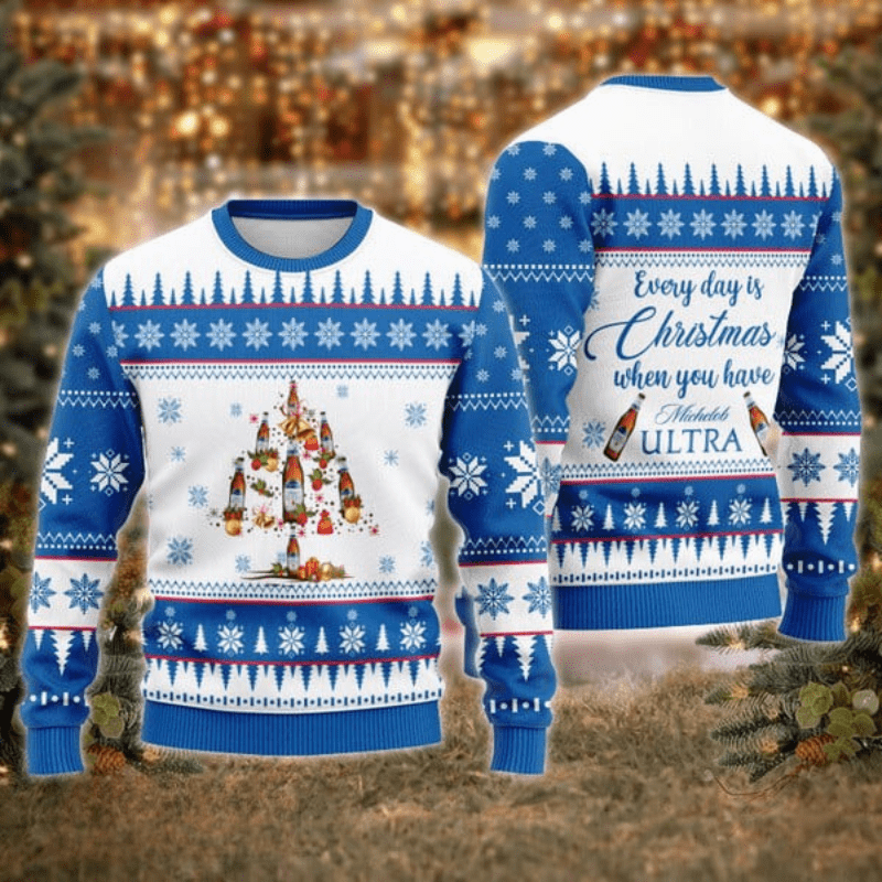 Michelob Ultra Christmas Tree Ugly Sweater - VinoVogue.com