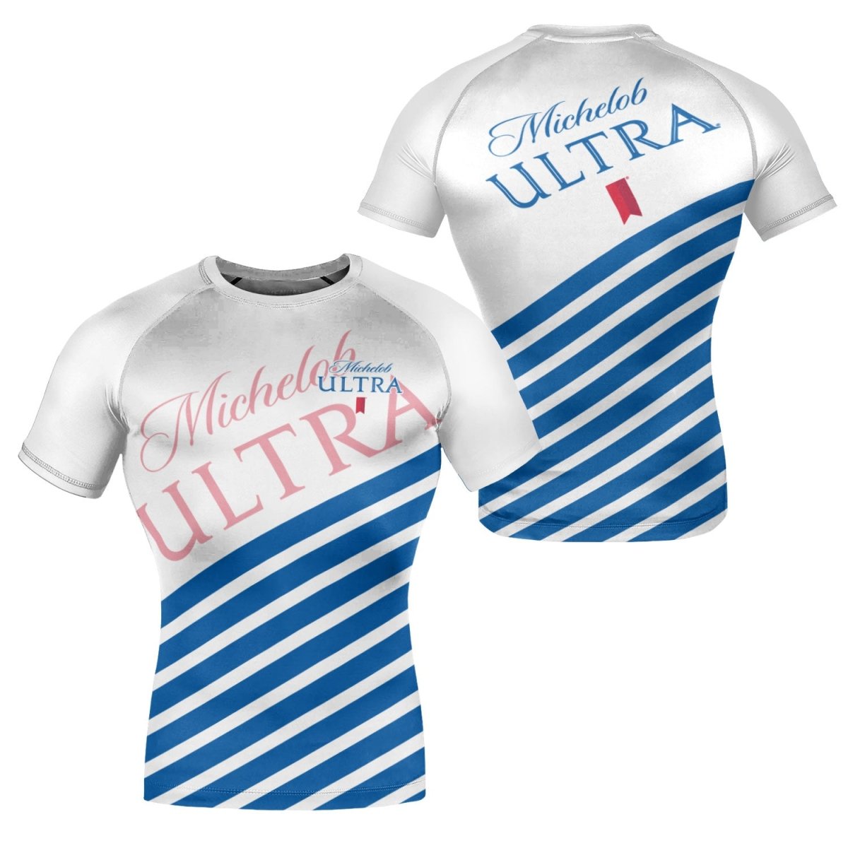 Michelob Ultra Diagonal Stripe Rash Guard - VinoVogue.com