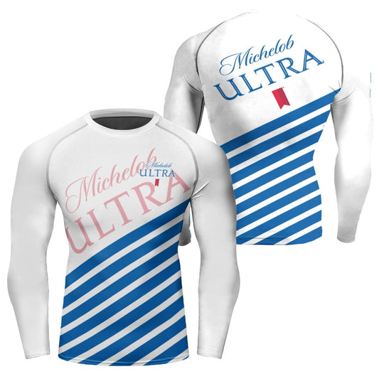 Michelob Ultra Diagonal Stripe Rash Guard - VinoVogue.com