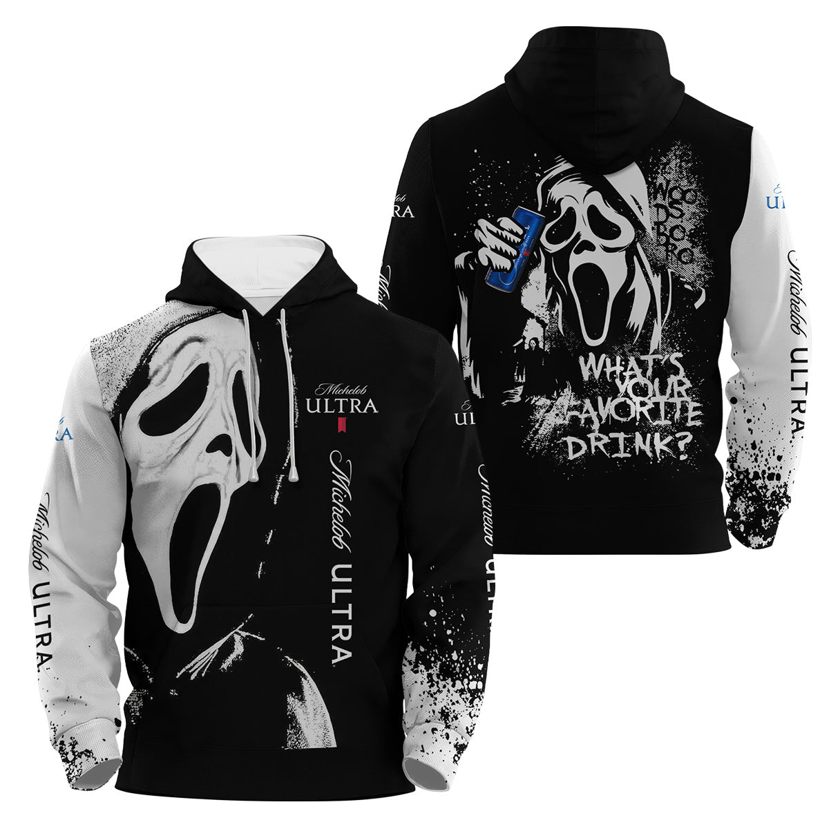 Michelob Ultra Ghostface Scream Hoodie & Zip Hoodie