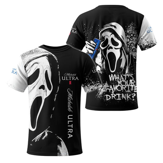 Michelob Ultra Ghostface Scream T-Shirt - VinoVogue.com