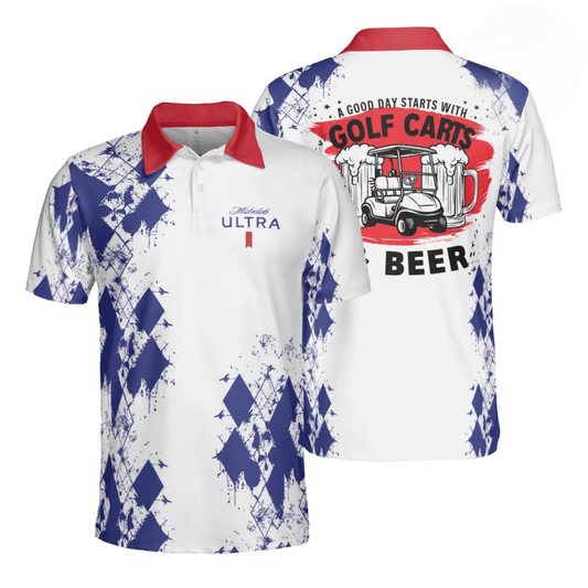 Michelob Ultra Golf Carts Polo Shirt - VinoVogue.com