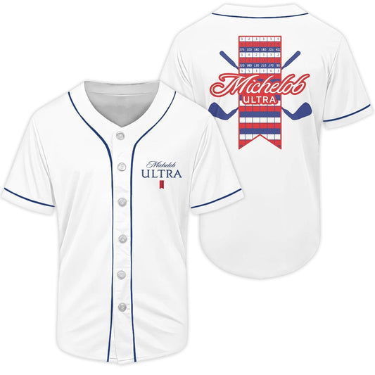 Michelob Ultra Golf Scoreboard Baseball Jersey - VinoVogue.com