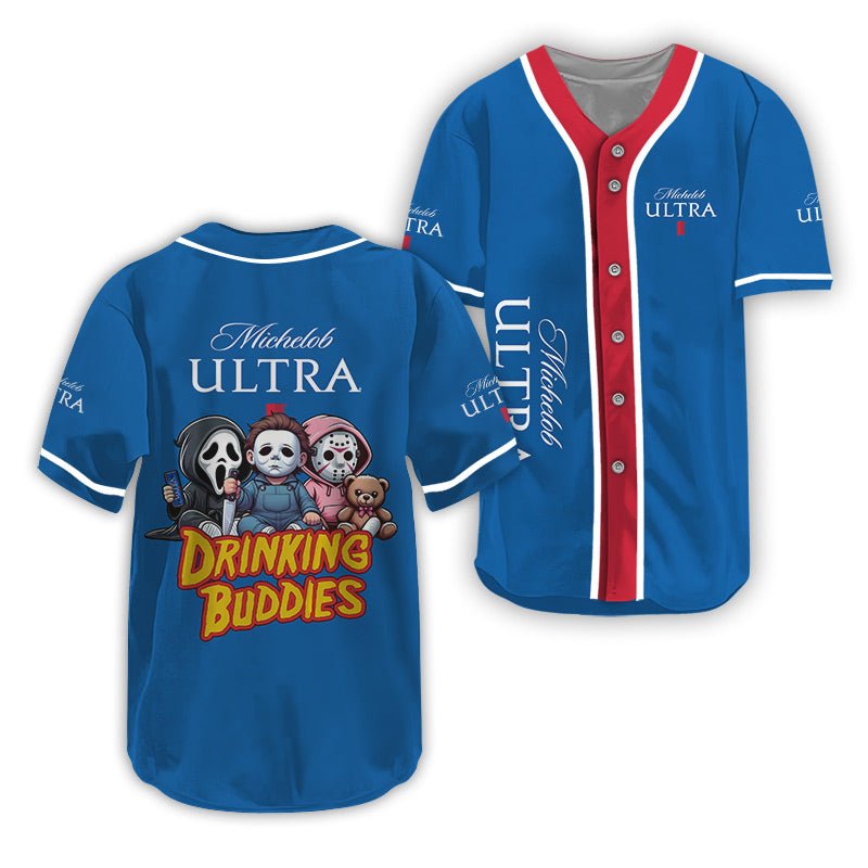 Michelob Ultra Halloween Drinking Buddies Baseball Jersey - VinoVogue.com