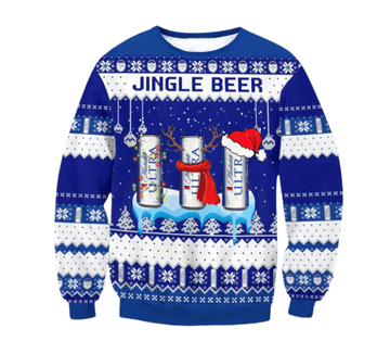 Michelob Ultra Jingle Beer Ugly Sweater - VinoVogue.com