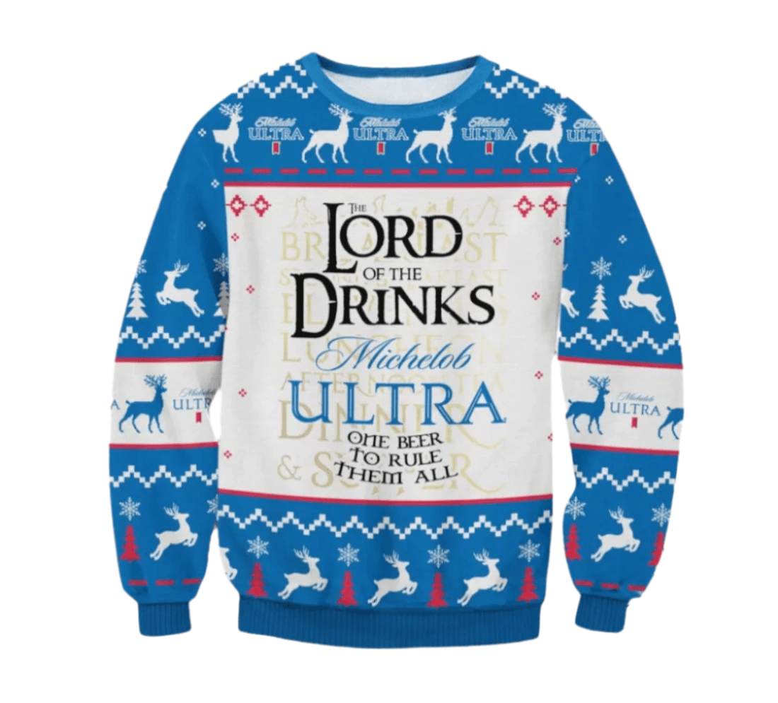 Michelob Ultra Lord Of The Drink Ugly Sweater - VinoVogue.com