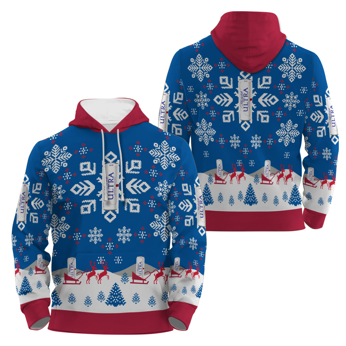 Michelob Ultra Snowflake Pullover & Zip Hoodie