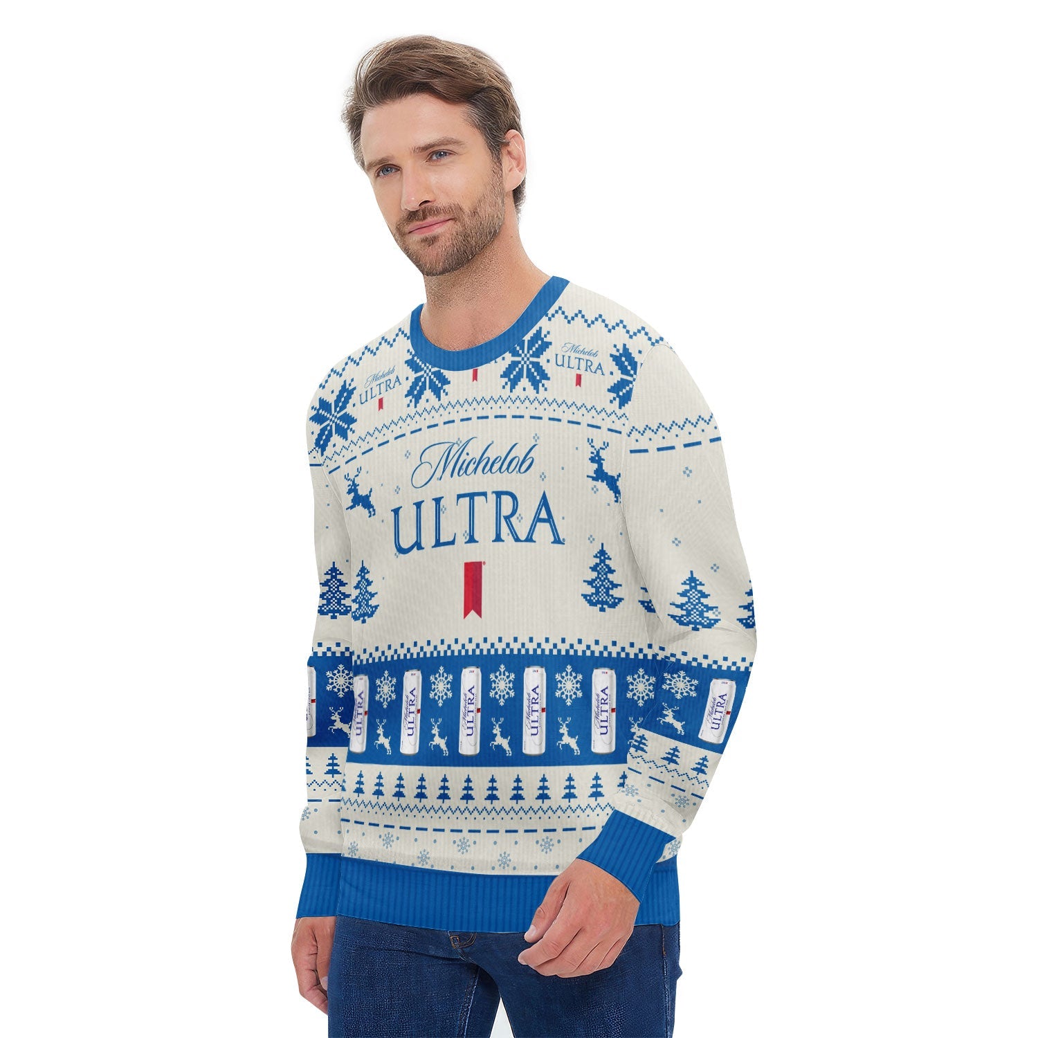 Michelob Ultra Snowy Sips Ugly Sweater