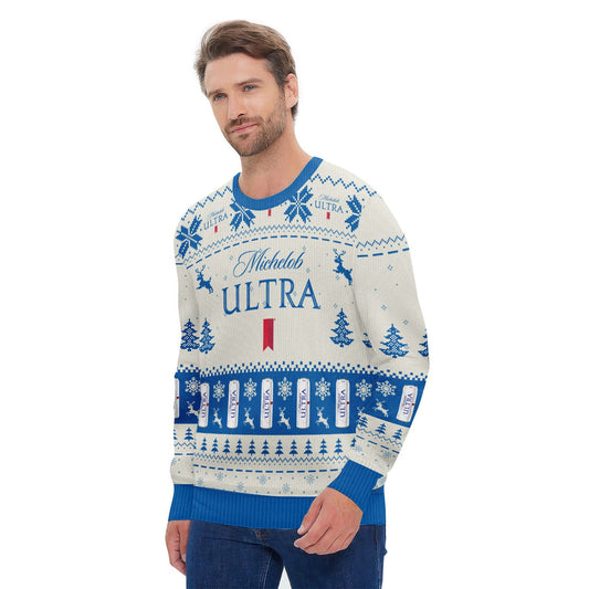 Michelob Ultra Snowy Sips Ugly Sweater