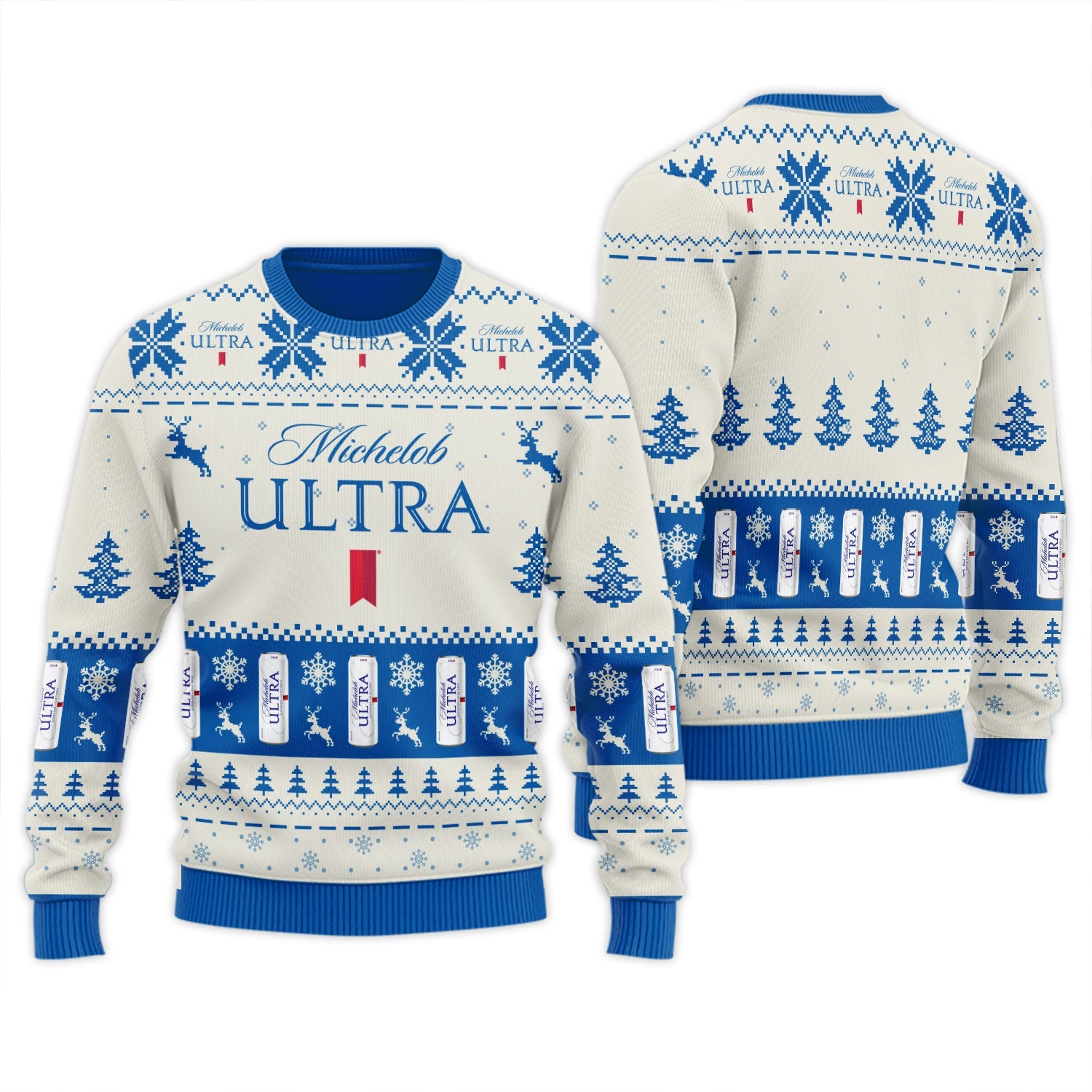 Michelob Ultra Snowy Sips Ugly Sweater