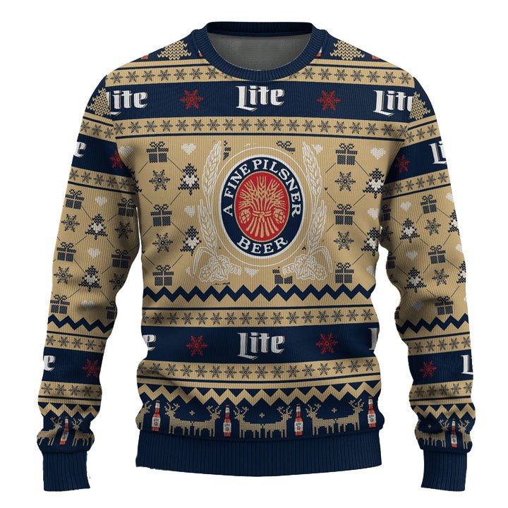 Miller Life Snowing Christmas Ugly Sweater - VinoVogue.com