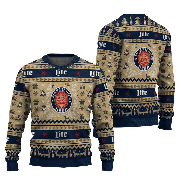 Miller Life Snowing Christmas Ugly Sweater - VinoVogue.com