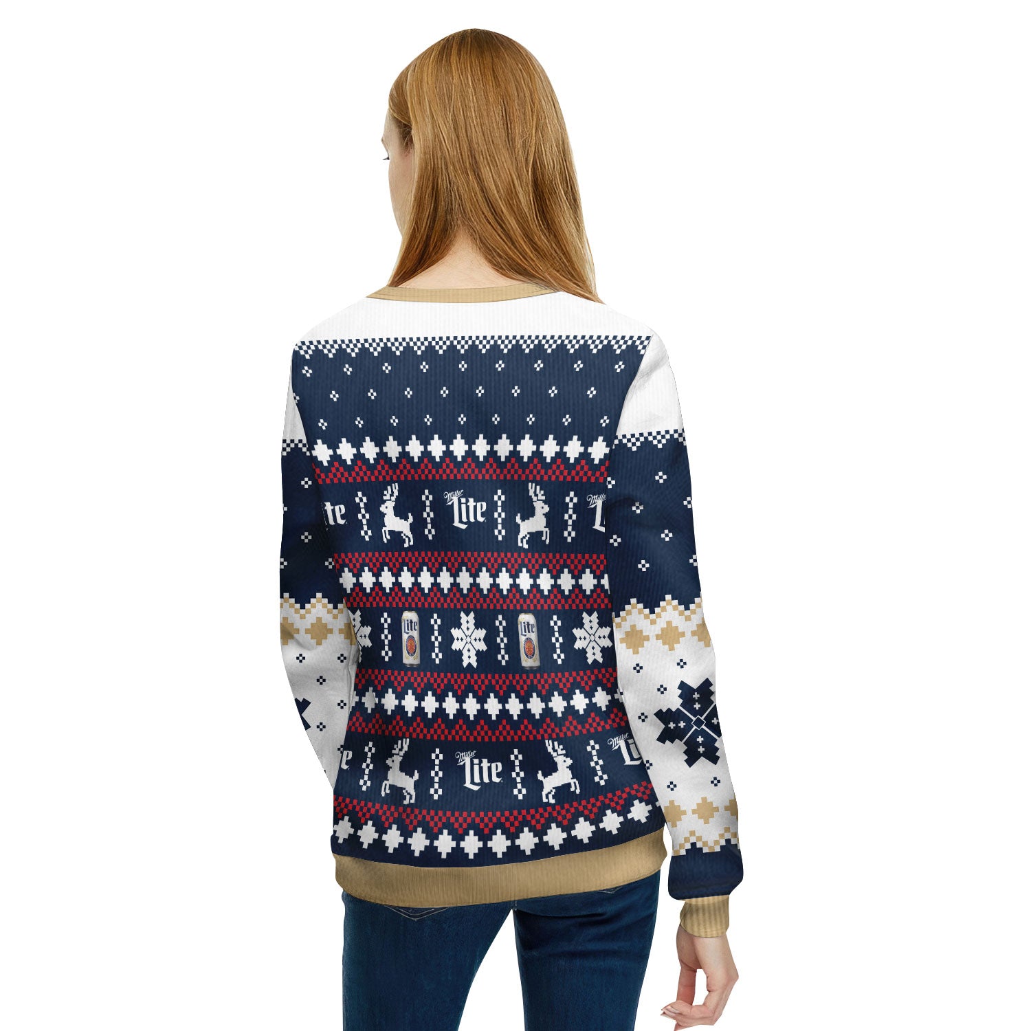 Miller Lite Christmas Crystal Ball Ugly Sweater