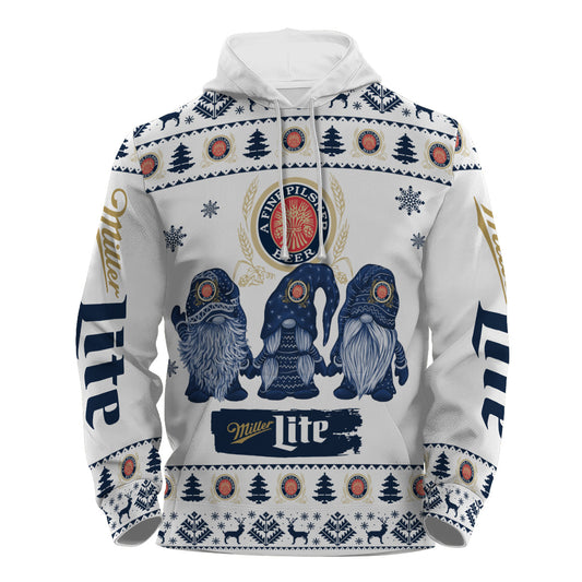 Miller Lite Christmas Gnomies Pullover & Zip Hoodie