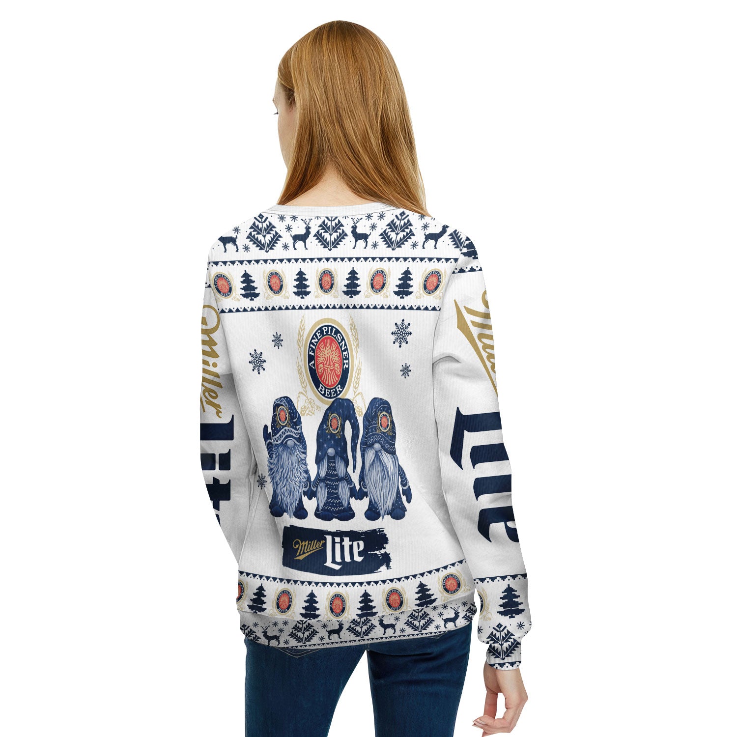 Miller Lite Christmas Gnomies Ugly Sweater - VinoVogue.com