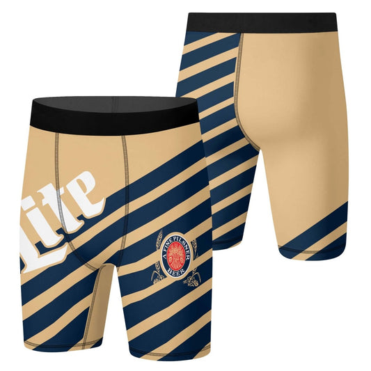 Miller Lite Diagonal Stripe Compression Shorts - VinoVogue.com