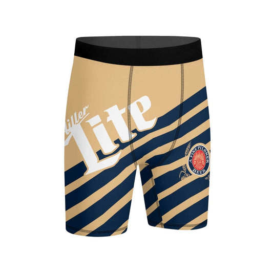 Miller Lite Diagonal Stripe Compression Shorts - VinoVogue.com