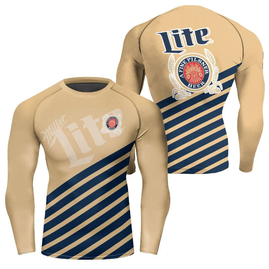 Miller Lite Diagonal Stripe Rash Guard - VinoVogue.com