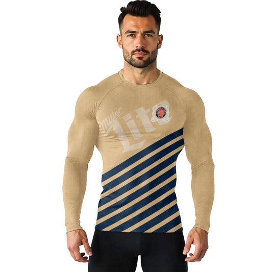 Miller Lite Diagonal Stripe Rash Guard - VinoVogue.com