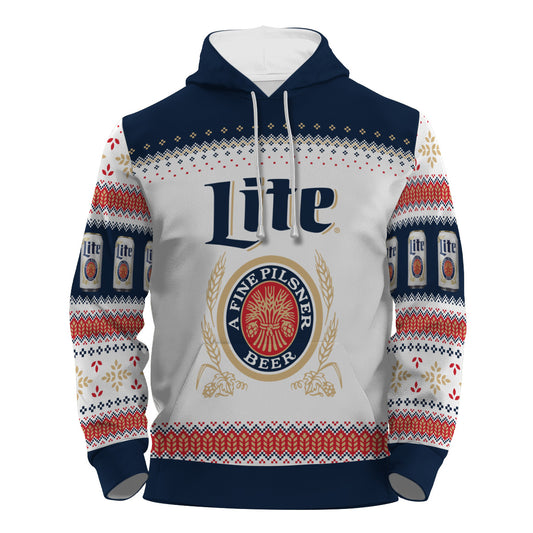 Miller Lite Festive Holiday Pullover & Zip Hoodie