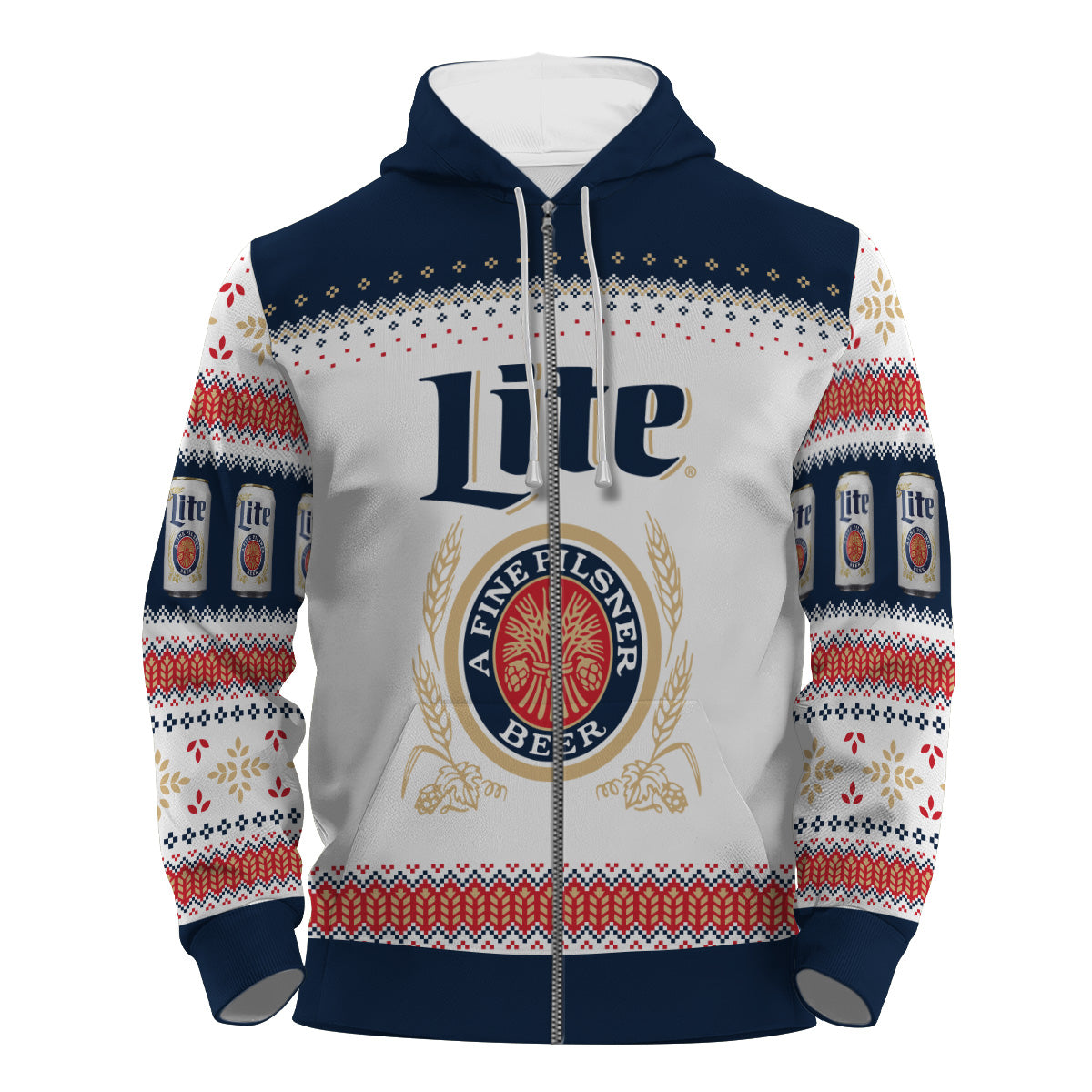 Miller Lite Festive Holiday Pullover & Zip Hoodie