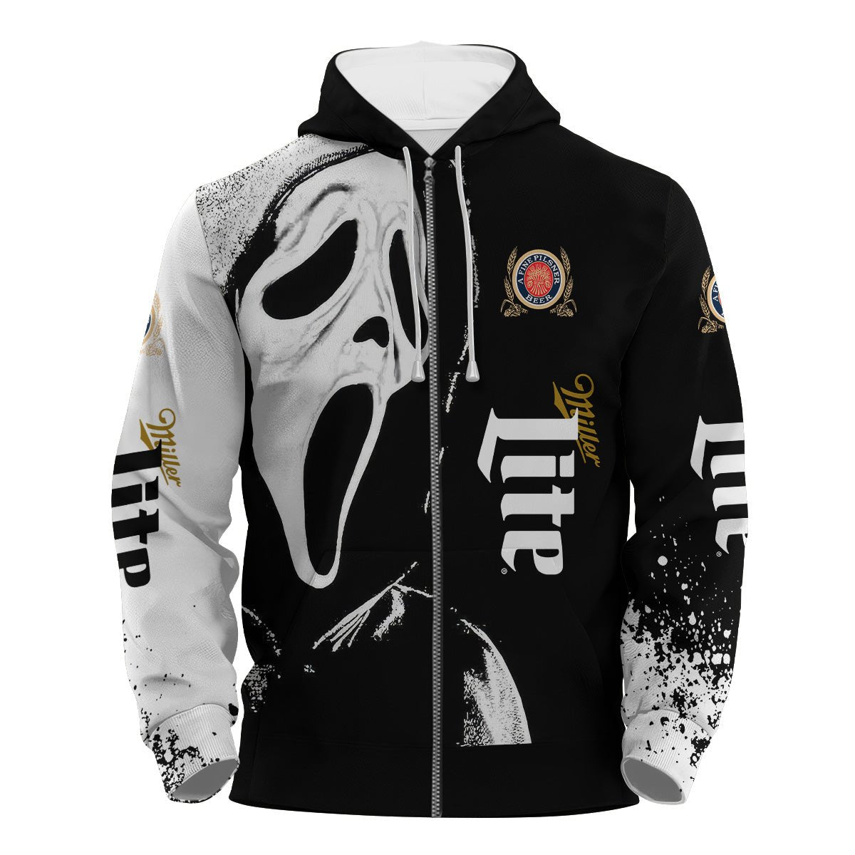 Miller Lite Ghostface Scream Hoodie & Zip Hoodie - VinoVogue.com