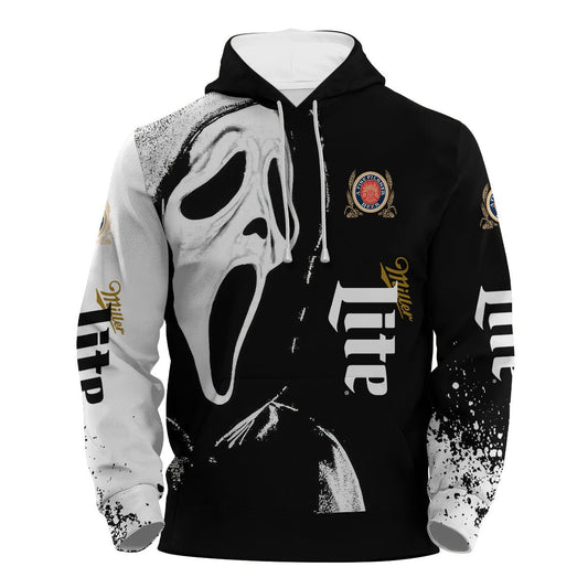 Miller Lite Ghostface Scream Hoodie & Zip Hoodie - VinoVogue.com