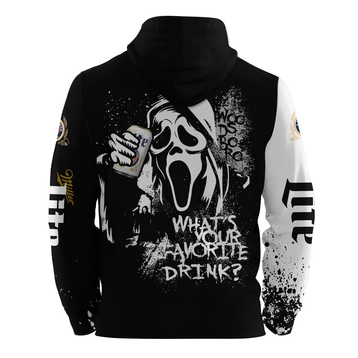 Miller Lite Ghostface Scream Hoodie & Zip Hoodie - VinoVogue.com