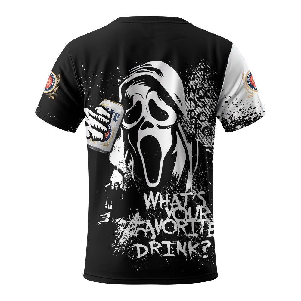 Miller Lite Ghostface Scream T-Shirt - VinoVogue.com