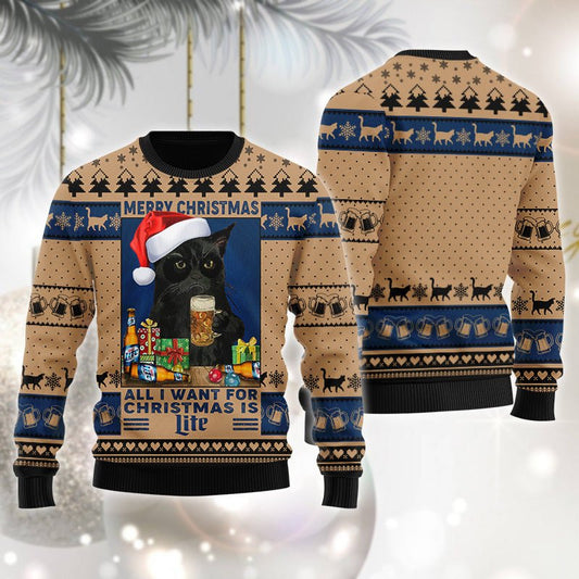 Miller Lite Is All I Want For Christmas Ugly Sweater - VinoVogue.com