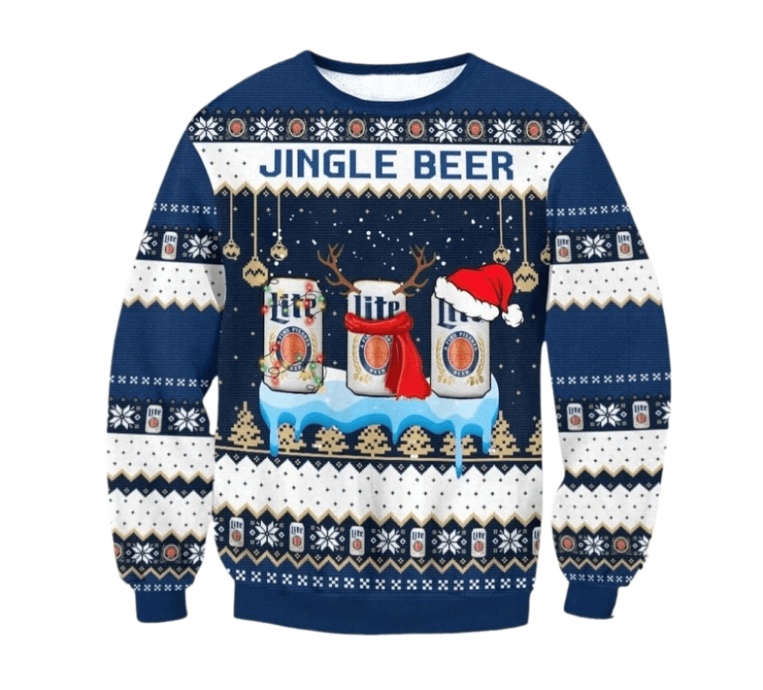 Miller Lite Jingle Beer Ugly Sweater - VinoVogue.com