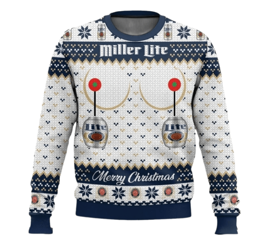 Miller Lite Merry Christmas Ugly Sweater - VinoVogue.com