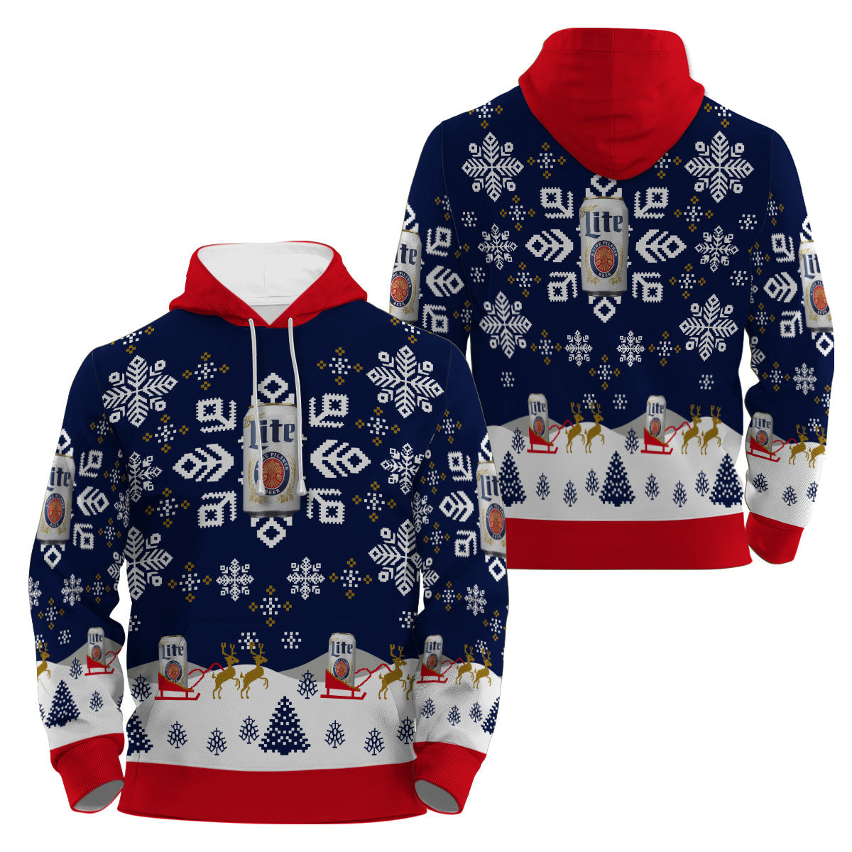 Miller Lite Snowflake Pullover & Zip Hoodie