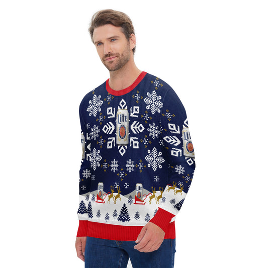 Miller Lite Snowflake Ugly Sweater