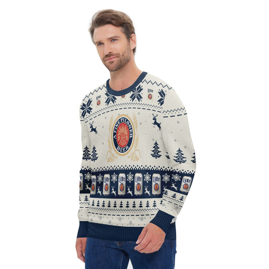 Miller Lite Snowy Sips Ugly Sweater