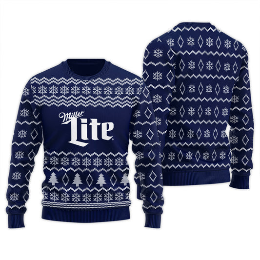 Miller Lite Winter Festive Ugly Sweater