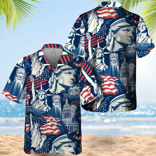 American Liberties Holding Busch Light Hawaiian Shirt