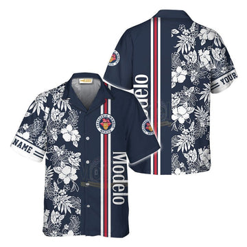 Personalized Modelo Floral Aloha Hawaiian Shirt - VinoVogue.com