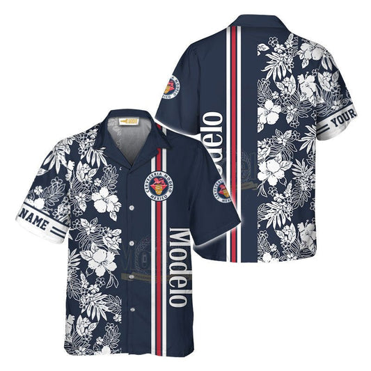 Personalized Modelo Floral Aloha Hawaiian Shirt - VinoVogue.com