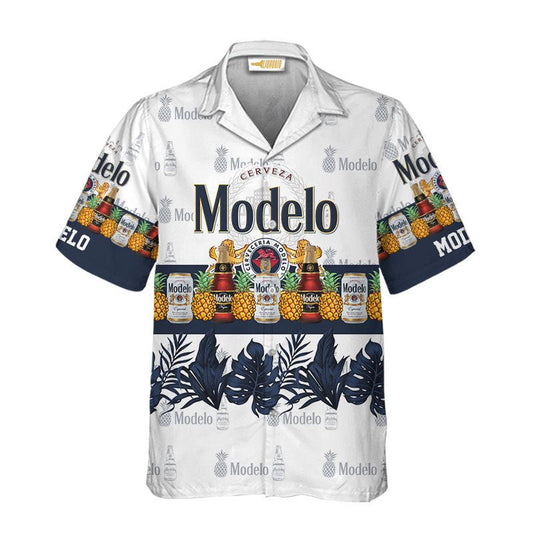 Modelo With Pineapple Hawaiian Shirt - VinoVogue.com