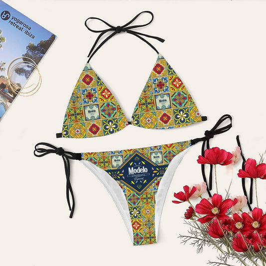 Modelo Azulejo Inspired Triangle Beach Bikini - VinoVogue.com