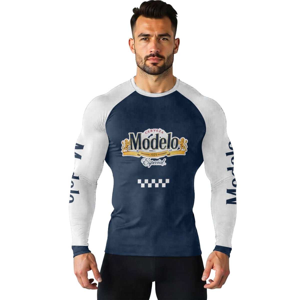 Modelo Blue Rash Guard - VinoVogue.com