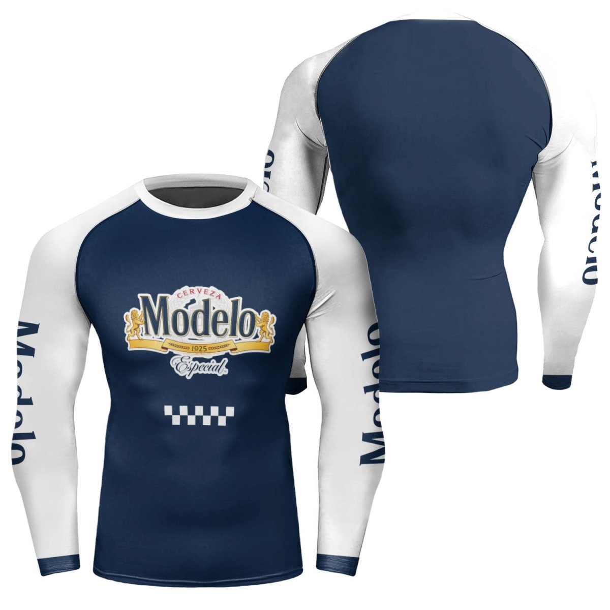 Modelo Blue Rash Guard - VinoVogue.com