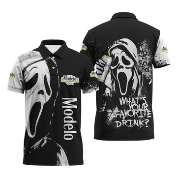 Modelo Ghostface Scream Polo Shirt - VinoVogue.com