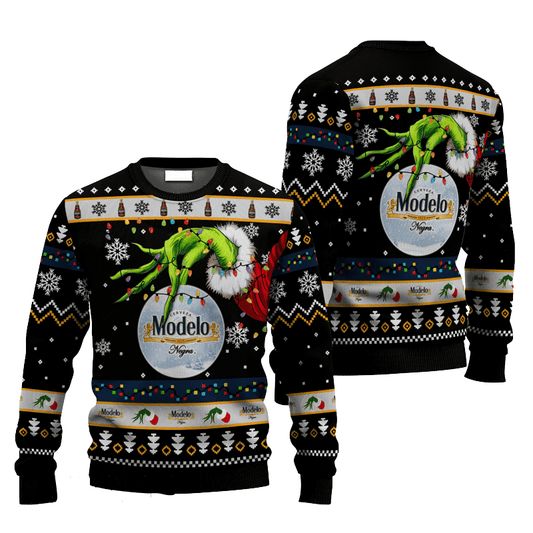 Modelo Grinch Hand Stock Ugly Sweater - VinoVogue.com