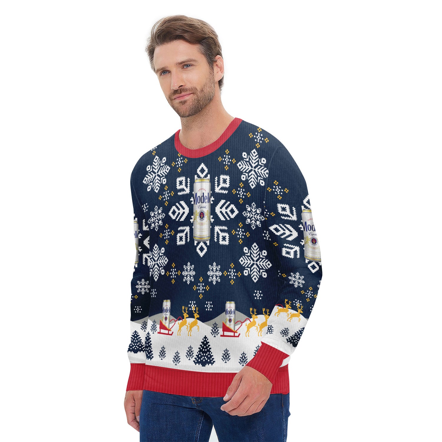 Modelo Snowflake Ugly Sweater