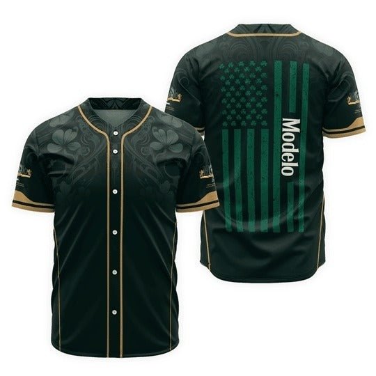 Modelo St Patrick's USA Flag Baseball Jersey - VinoVogue.com