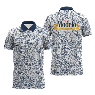 Modelo Summer Doodle Art Polo Shirt - VinoVogue.com